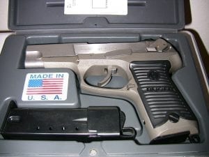 Ruger 9mm in case; image by Robert Nelson, via Flickr, CC BY 2.0, no changes.
