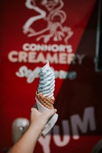 Connor&rsquo;s Creamery ice cream cone; image by Christin Hume, via Unsplash.com.