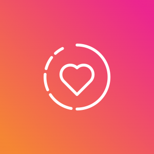 Graphic showing Instagram &ldquo;stories&rdquo; icon with heart in the center; graphic by RaphaelSilva, via Pixabay.com.