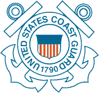 A logo with two crossed anchors and the words "United States Coast Guard 1790."