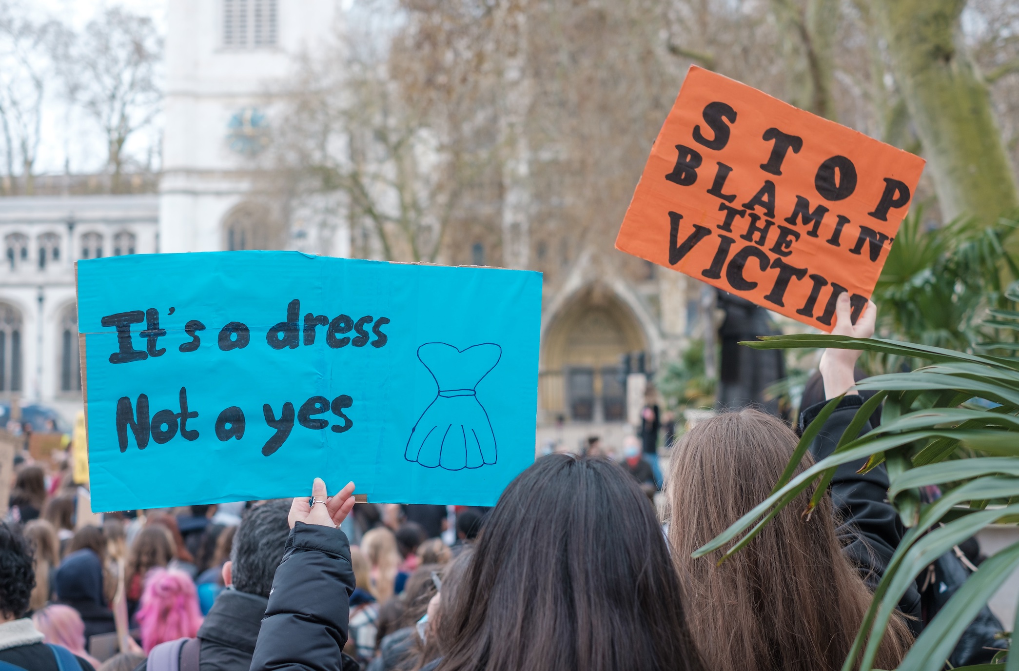 Anti-sexual harassment protest; image by Ehimetalor Akhere Unuabona, via Unsplash.com.