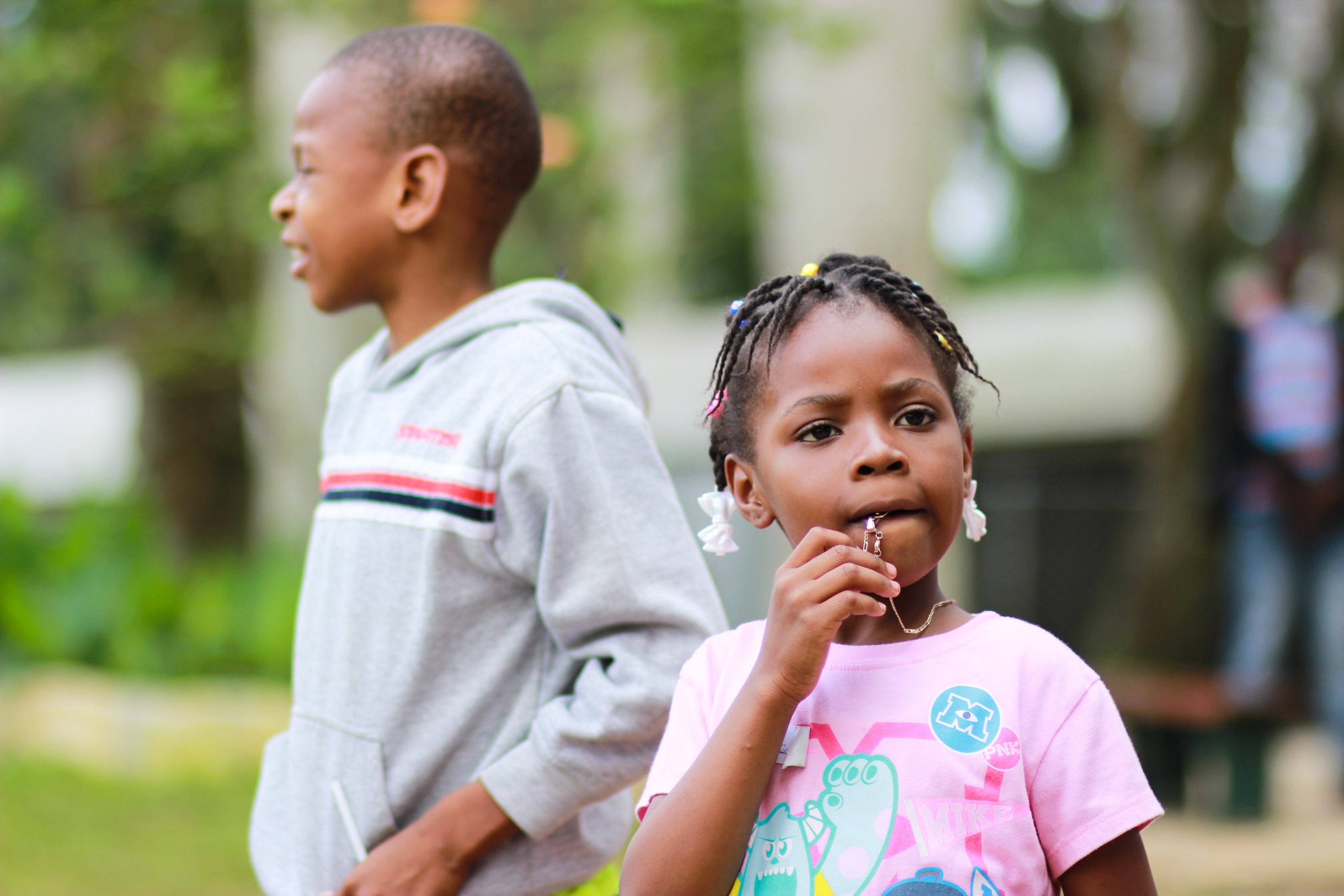 Young black boy and girl; image by Bailey Torres, via Unsplash.com.