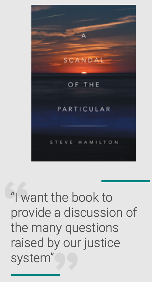 A Scandal of the Particular book cover courtesy of Steve Hamilton.